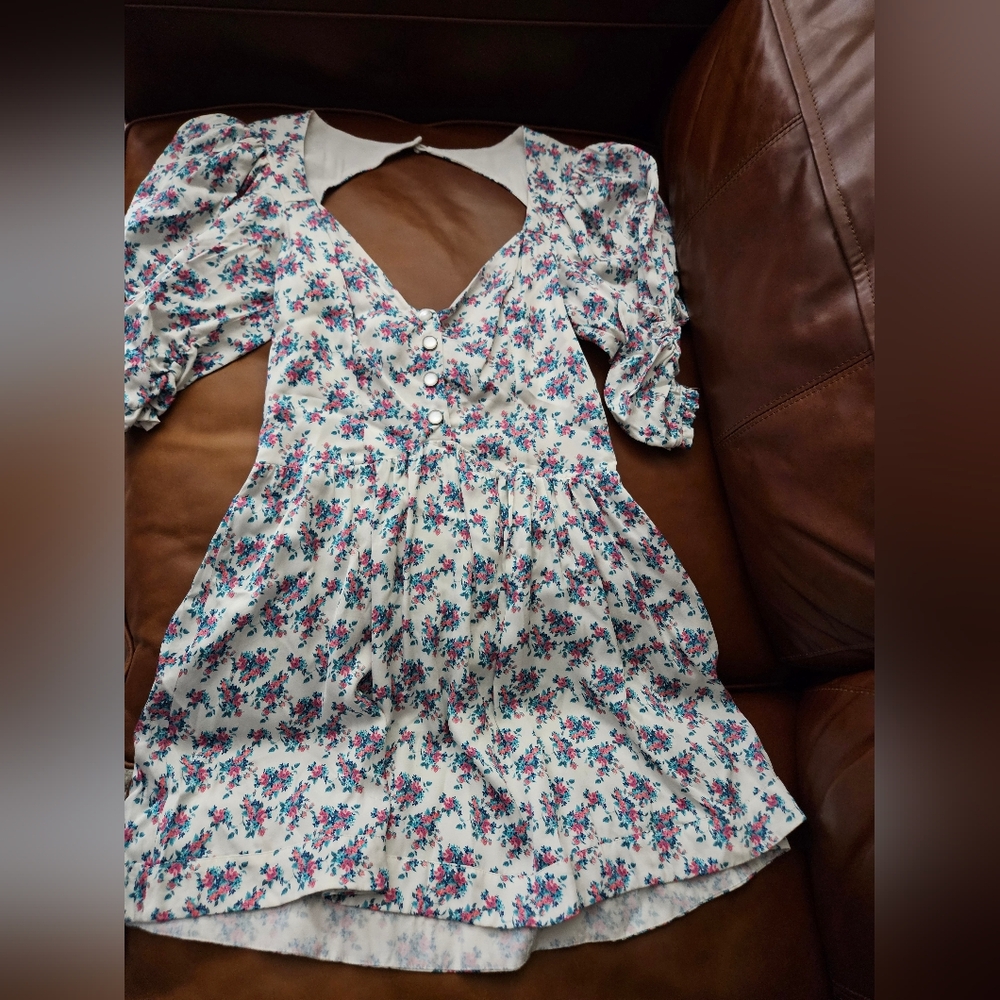 For Love And Lemons White Floral Dress Small Euc - Picture 7 of 12